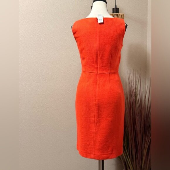 Ann Taylor Dress Orange Tweed Sleeveless Sheath Size 0 - Picture 2 of 5